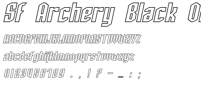SF Archery Black Outline Oblique font